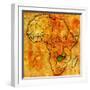 Zambia on Actual Map of Africa-michal812-Framed Art Print