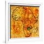 Zambia on Actual Map of Africa-michal812-Framed Art Print