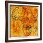 Zambia on Actual Map of Africa-michal812-Framed Art Print