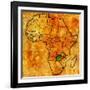 Zambia on Actual Map of Africa-michal812-Framed Art Print