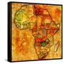 Zambia on Actual Map of Africa-michal812-Framed Stretched Canvas