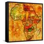 Zambia on Actual Map of Africa-michal812-Framed Stretched Canvas