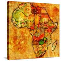 Zambia on Actual Map of Africa-michal812-Stretched Canvas