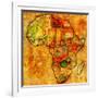 Zambia on Actual Map of Africa-michal812-Framed Art Print