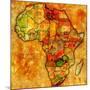 Zambia on Actual Map of Africa-michal812-Mounted Art Print