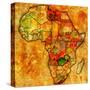 Zambia on Actual Map of Africa-michal812-Stretched Canvas