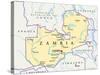 Zambia Political Map-Peter Hermes Furian-Stretched Canvas