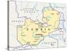 Zambia Political Map-Peter Hermes Furian-Stretched Canvas