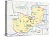 Zambia Political Map-Peter Hermes Furian-Stretched Canvas