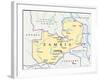 Zambia Political Map-Peter Hermes Furian-Framed Art Print