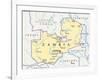 Zambia Political Map-Peter Hermes Furian-Framed Art Print