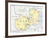 Zambia Political Map-Peter Hermes Furian-Framed Art Print