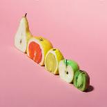 Various Fruits Sliced in Half. Minimal Concpet.-Zamurovic Photography-Stretched Canvas