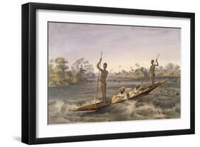 Zanjueelah, the Boatman of the Rapids, from 'The Victoria Falls, Zambesi River', Pub. 1865-Thomas Baines-Framed Giclee Print