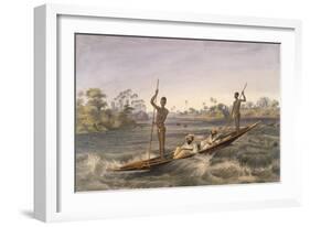 Zanjueelah, the Boatman of the Rapids, from 'The Victoria Falls, Zambesi River', Pub. 1865-Thomas Baines-Framed Giclee Print