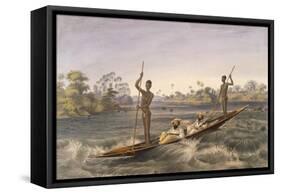 Zanjueelah, the Boatman of the Rapids, from 'The Victoria Falls, Zambesi River', Pub. 1865-Thomas Baines-Framed Stretched Canvas