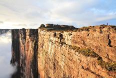 Sheer Cliffs of Mount Roraima - Landscape with Clouds Background-zanskar-Photographic Print