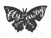 Butterfly Lettering Poster-zapolzun-Art Print