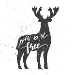 Deer Lettering Poster-zapolzun-Stretched Canvas