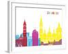 Zaragoza Skyline Pop-paulrommer-Framed Art Print