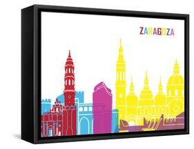 Zaragoza Skyline Pop-paulrommer-Framed Stretched Canvas