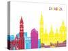 Zaragoza Skyline Pop-paulrommer-Stretched Canvas