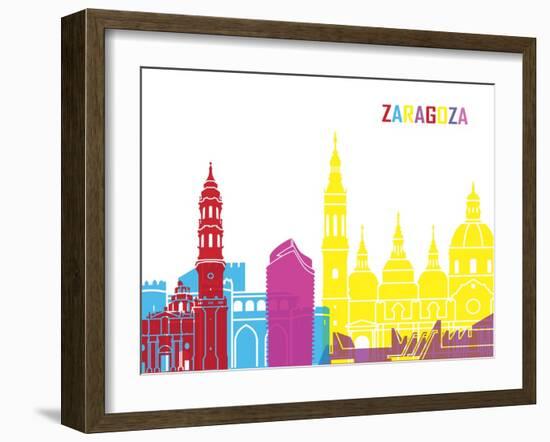 Zaragoza Skyline Pop-paulrommer-Framed Art Print