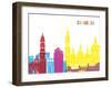 Zaragoza Skyline Pop-paulrommer-Framed Art Print