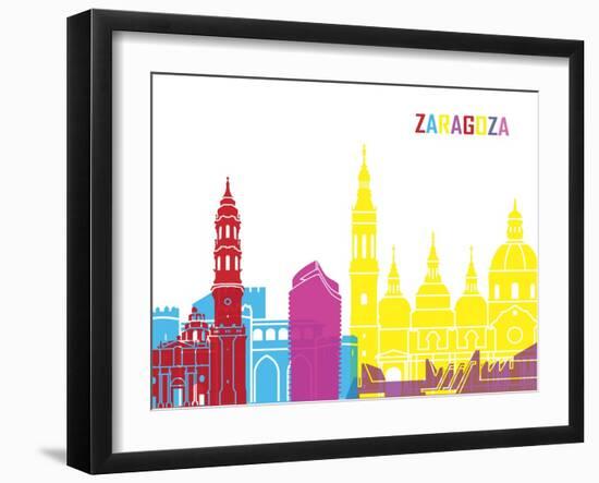 Zaragoza Skyline Pop-paulrommer-Framed Art Print