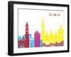 Zaragoza Skyline Pop-paulrommer-Framed Art Print