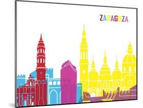 Zaragoza Skyline Pop-paulrommer-Mounted Art Print