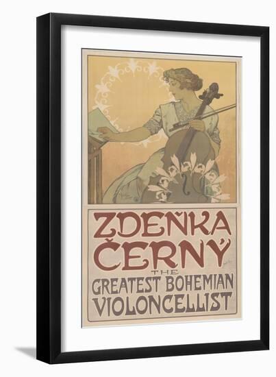 Zde?ka ?erný, the greatest Bohemian violoncellist, 1913-Alphonse Marie Mucha-Framed Giclee Print