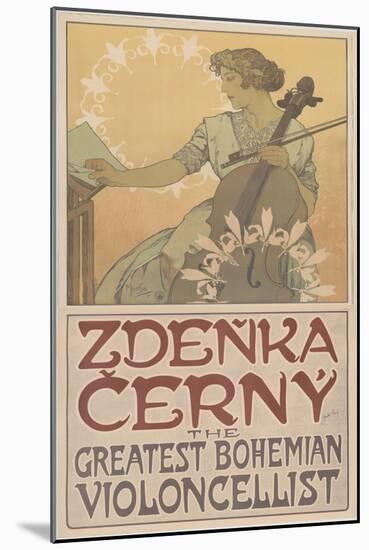 Zde?ka ?erný, the greatest Bohemian violoncellist, 1913-Alphonse Marie Mucha-Mounted Giclee Print