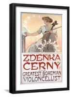 Zdenka Cerny, the Greatest Bohemian Violoncellist, 1913-Alphonse Mucha-Framed Giclee Print