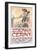 Zdenka Cerny, the Greatest Bohemian Violoncellist, 1913-Alphonse Mucha-Framed Giclee Print