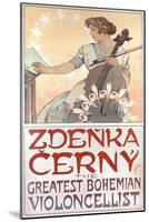 Zdenka Cerny, the Greatest Bohemian Violoncellist, 1913-Alphonse Mucha-Mounted Giclee Print