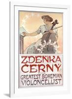 Zdenka Cerny, the Greatest Bohemian Violoncellist, 1913-Alphonse Mucha-Framed Giclee Print