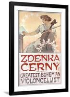 Zdenka Cerny, the Greatest Bohemian Violoncellist, 1913-Alphonse Mucha-Framed Giclee Print