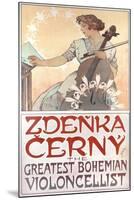 Zdenka Cerny, the Greatest Bohemian Violoncellist, 1913-Alphonse Mucha-Mounted Giclee Print