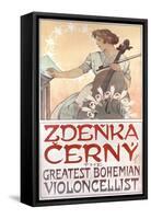 Zdenka Cerny, the Greatest Bohemian Violoncellist, 1913-Alphonse Mucha-Framed Stretched Canvas