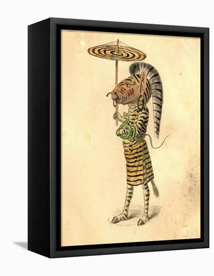 Zebra 1873 'Missing Links' Parade Costume Design-Charles Briton-Framed Stretched Canvas