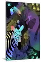 Zebra and Birds in the Night-Ikuko Kowada-Stretched Canvas