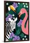 Zebra and Birds-Ikuko Kowada-Framed Giclee Print