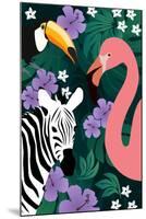 Zebra and Birds-Ikuko Kowada-Mounted Giclee Print