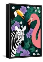 Zebra and Birds-Ikuko Kowada-Framed Stretched Canvas