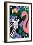 Zebra and Birds-Ikuko Kowada-Framed Giclee Print