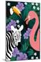 Zebra and Birds-Ikuko Kowada-Mounted Giclee Print