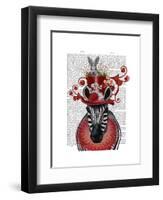 Zebra and Bunny Hat-Fab Funky-Framed Art Print