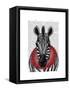 Zebra and Red Ruff-Fab Funky-Framed Stretched Canvas
