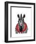 Zebra and Red Ruff-Fab Funky-Framed Art Print